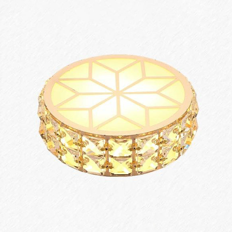 Round Shaped Corridor LED Flush Mount Crystal Modern Style Flush Ceiling Light Fixture Clearhalo 'Ceiling Lights' 'Close To Ceiling Lights' 'Close to ceiling' 'Flush mount' Lighting' 2107574