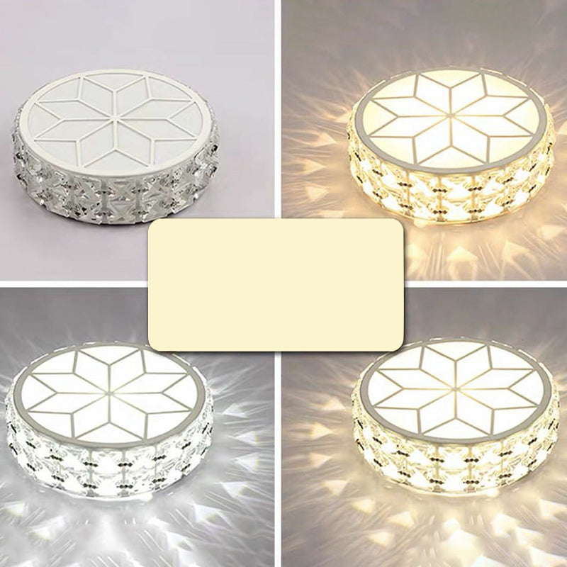 Round Shaped Corridor LED Flush Mount Crystal Modern Style Flush Ceiling Light Fixture 5w Third Gear Clearhalo 'Ceiling Lights' 'Close To Ceiling Lights' 'Close to ceiling' 'Flush mount' Lighting' 2107575