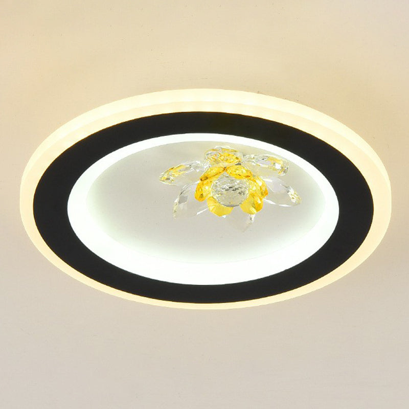 Contemporary Geometric Shaped Flush Ceiling Light Crystal Hallway LED Flush Mount Lighting Fixture Clearhalo 'Ceiling Lights' 'Close To Ceiling Lights' 'Close to ceiling' 'Flush mount' Lighting' 2107589