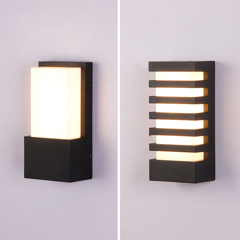 Rectangle LED Wall Mounted Light Simplicity Metallic Courtyard Wall Sconce Lighting Clearhalo 'Wall Lamps & Sconces' 'Wall Lights' Lighting' 2107617