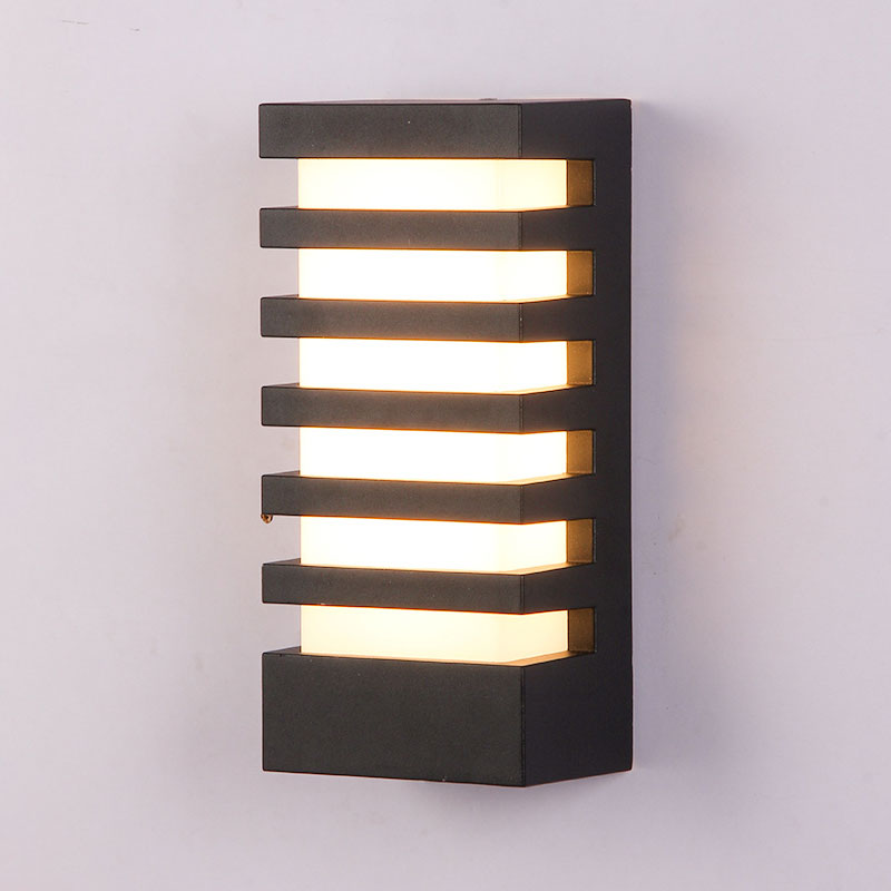 Rectangle LED Wall Mounted Light Simplicity Metallic Courtyard Wall Sconce Lighting Clearhalo 'Wall Lamps & Sconces' 'Wall Lights' Lighting' 2107620