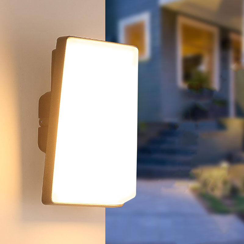 Minimalistic Rectangular Wall Sconce Lamp Metallic Balcony LED Wall Lighting with Acrylic Shade in Black Clearhalo 'Wall Lamps & Sconces' 'Wall Lights' Lighting' 2107653