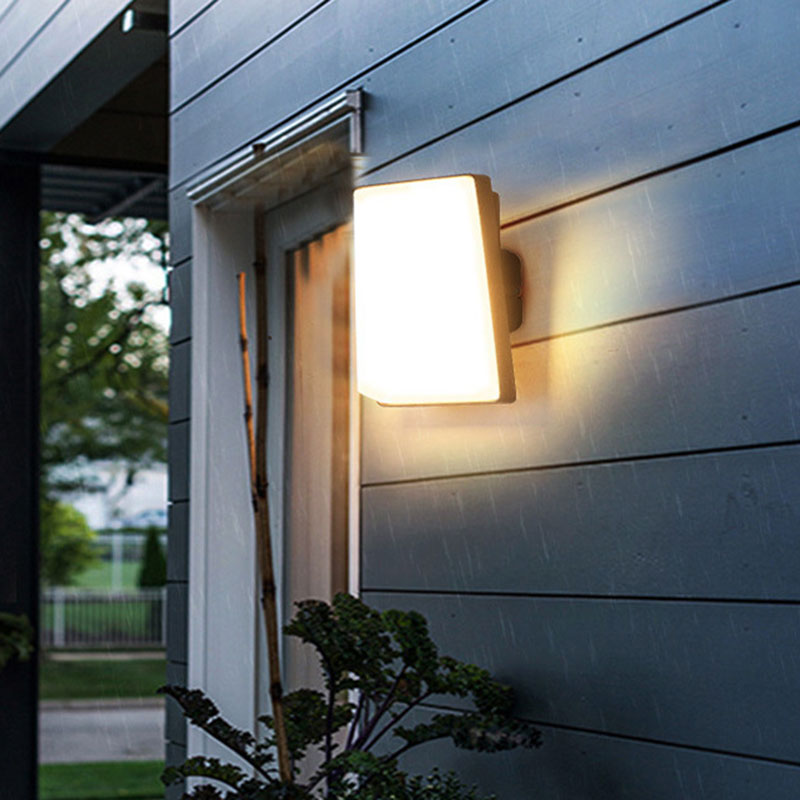 Minimalistic Rectangular Wall Sconce Lamp Metallic Balcony LED Wall Lighting with Acrylic Shade in Black Clearhalo 'Wall Lamps & Sconces' 'Wall Lights' Lighting' 2107654