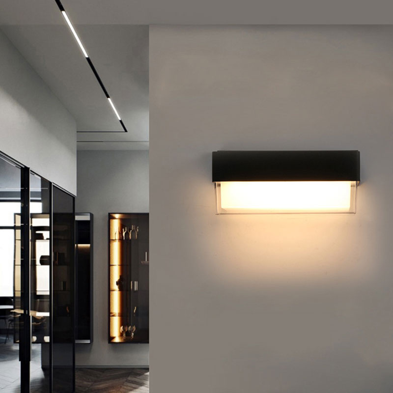 Geometrical Sconce Lighting Modern Acrylic Balcony LED Wall Light Fixture in Textured Black Textured Black B Clearhalo 'Wall Lamps & Sconces' 'Wall Lights' Lighting' 2107700