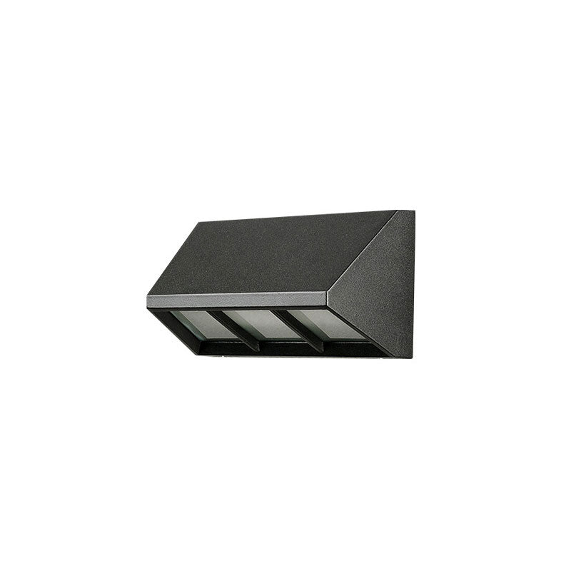 Triangular Prism Metallic LED Wall Mounted Light Simplicity Textured Black Wall Sconce Lighting for Patio Clearhalo 'Wall Lamps & Sconces' 'Wall Lights' Lighting' 2107723