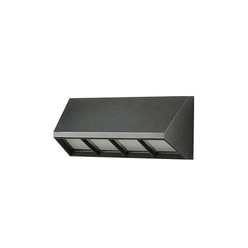 Triangular Prism Metallic LED Wall Mounted Light Simplicity Textured Black Wall Sconce Lighting for Patio Textured Black Medium Clearhalo 'Wall Lamps & Sconces' 'Wall Lights' Lighting' 2107724