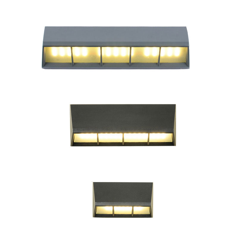 Triangular Prism Metallic LED Wall Mounted Light Simplicity Textured Black Wall Sconce Lighting for Patio Clearhalo 'Wall Lamps & Sconces' 'Wall Lights' Lighting' 2107725