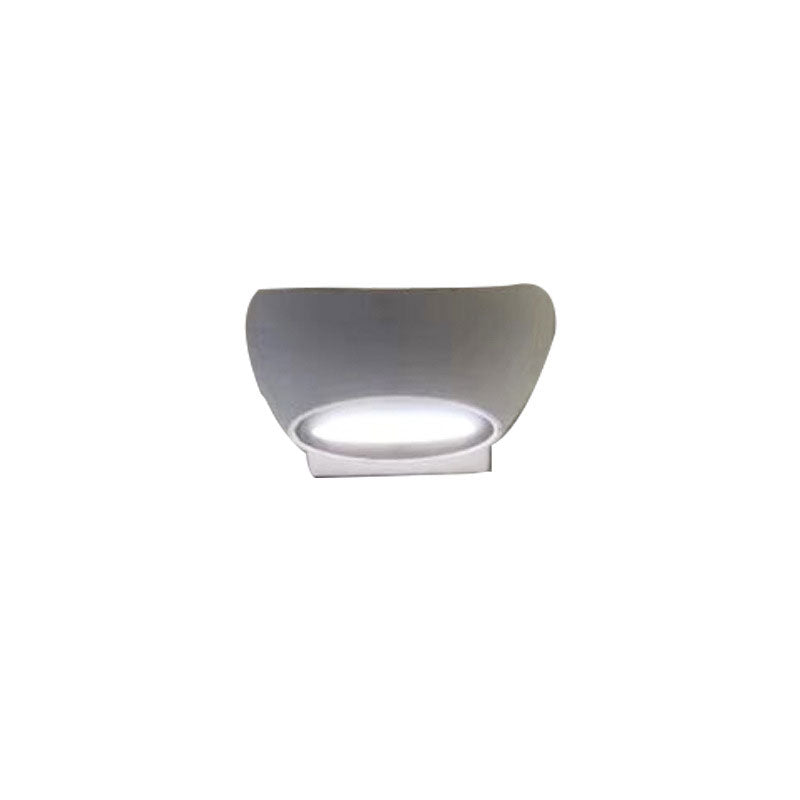 Elliptical Shape Courtyard LED Wall Lighting Metallic Contemporary Sconce Light Fixture Clearhalo 'Wall Lamps & Sconces' 'Wall Lights' Lighting' 2107804