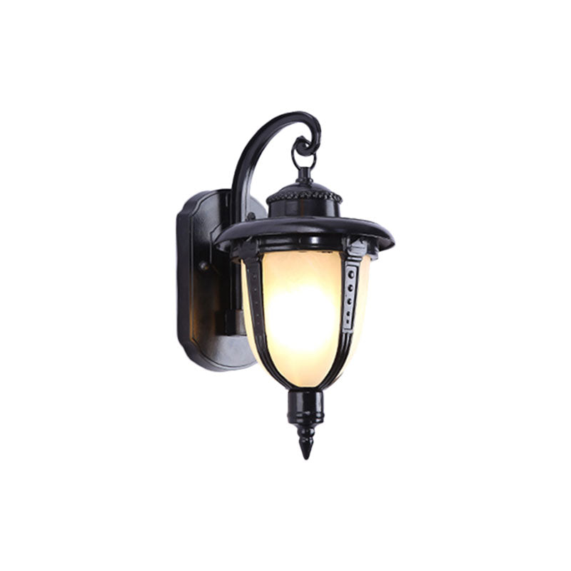 Traditional Bell Wall Mount Light Single Opal Glass Wall Light Fixture for Outdoor Clearhalo 'Wall Lamps & Sconces' 'Wall Lights' Lighting' 2107828