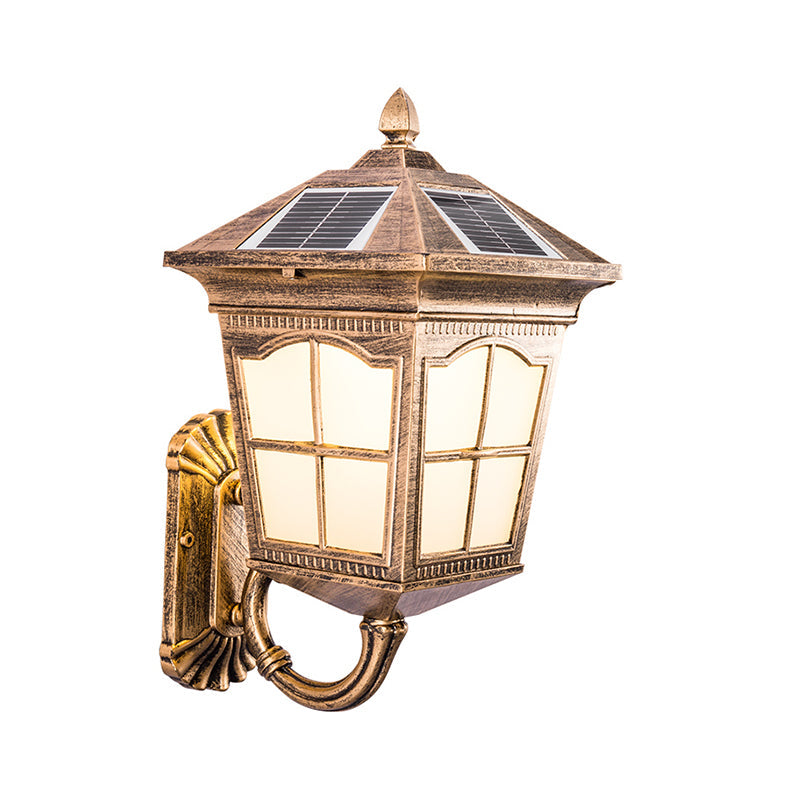 Traditional Tapered Shape LED Wall Mount Light Acrylic Solar Wall Light Fixture for Outdoor Clearhalo 'Wall Lamps & Sconces' 'Wall Lights' Lighting' 2108011