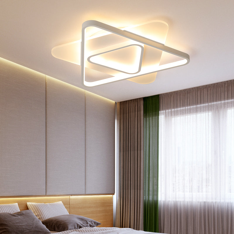 White Triangle Flush Lighting Modern 17