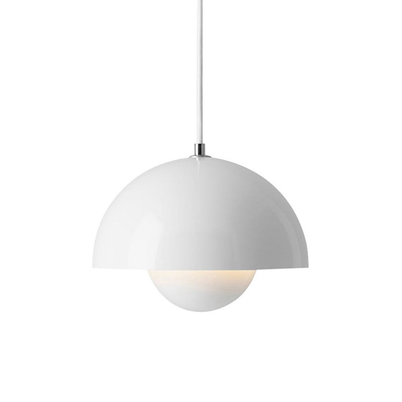 Nordic Style Bud Shaped Ceiling Light Metallic 1 Heads Dining Room Hanging Pendant Light White Clearhalo 'Ceiling Lights' 'Modern Pendants' 'Modern' 'Pendant Lights' 'Pendants' Lighting' 2121147