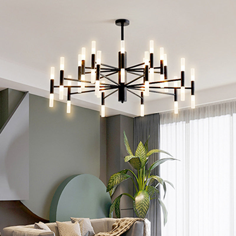 Radial Shaped Living Room Ceiling Lighting Metallic Postmodern LED Chandelier Light Fixture Clearhalo 'Ceiling Lights' 'Chandeliers' 'Modern Chandeliers' 'Modern' Lighting' 2121272