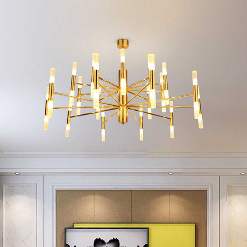 Radial Shaped Living Room Ceiling Lighting Metallic Postmodern LED Chandelier Light Fixture 40 Gold Clearhalo 'Ceiling Lights' 'Chandeliers' 'Modern Chandeliers' 'Modern' Lighting' 2121278