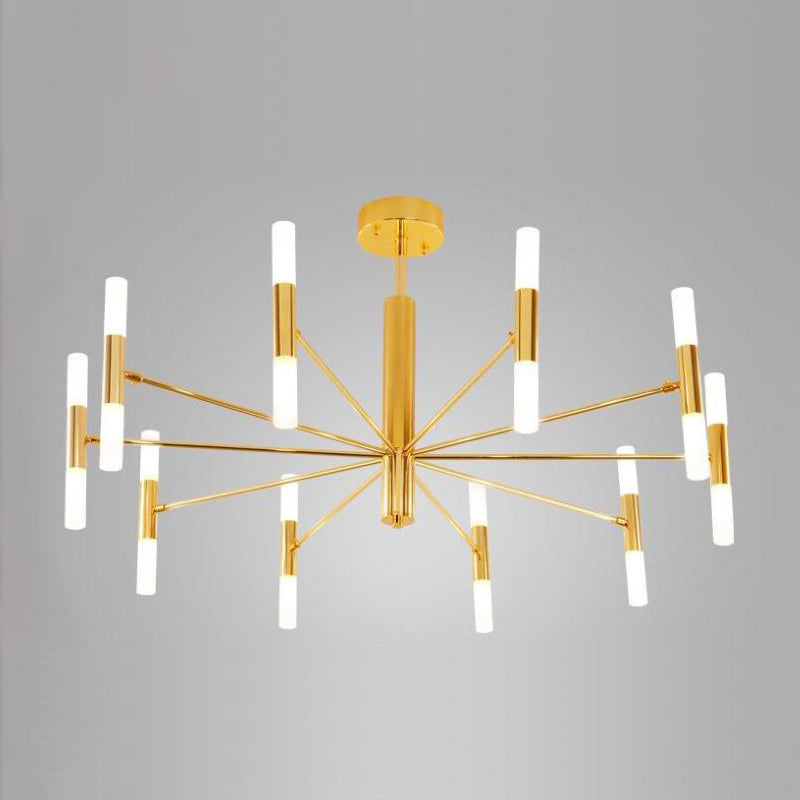 Radial Shaped Living Room Ceiling Lighting Metallic Postmodern LED Chandelier Light Fixture 20 Gold Clearhalo 'Ceiling Lights' 'Chandeliers' 'Modern Chandeliers' 'Modern' Lighting' 2121285