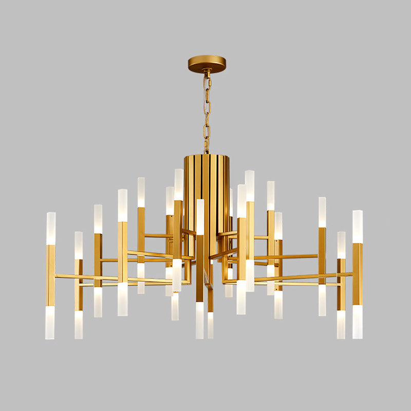 Postmodern Style Tiered LED Chandelier Pendant Light Metallic 36 Bulbs Living Room Hanging Light Clearhalo 'Ceiling Lights' 'Chandeliers' 'Modern Chandeliers' 'Modern' Lighting' 2121290