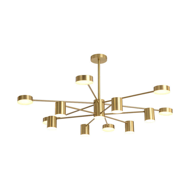 Starburst Living Room LED Chandelier Lighting Metallic Minimalist Pendant Light for Living Room Clearhalo 'Ceiling Lights' 'Chandeliers' 'Modern Chandeliers' 'Modern' Lighting' 2121337