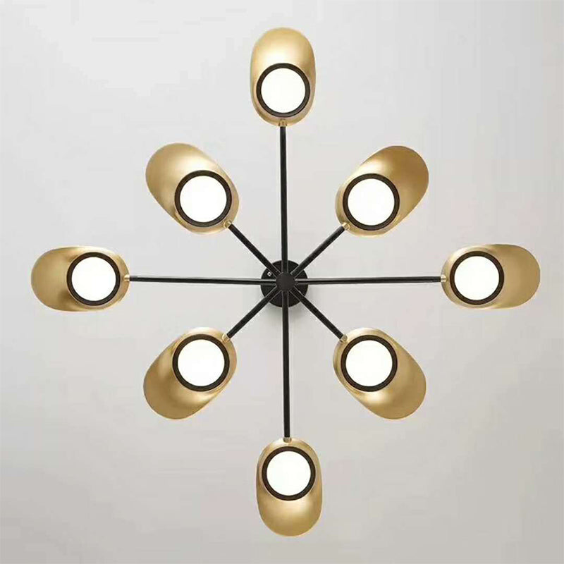 Radiant Burst Chandelier Pendant Light Postmodern Style Metallic Living Room LED Hanging Light Clearhalo 'Ceiling Lights' 'Chandeliers' 'Modern Chandeliers' 'Modern' Lighting' 2121368