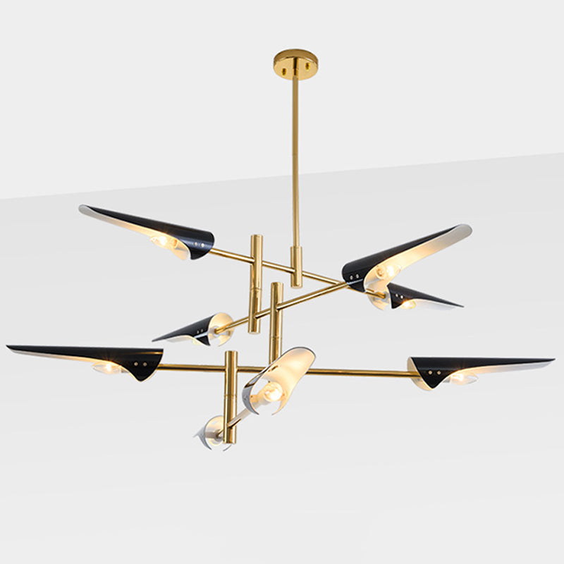 Metallic Burst Chandelier Light Post-Modern Pendant Lighting Fixture for Living Room Clearhalo 'Ceiling Lights' 'Chandeliers' 'Modern Chandeliers' 'Modern' Lighting' 2121378