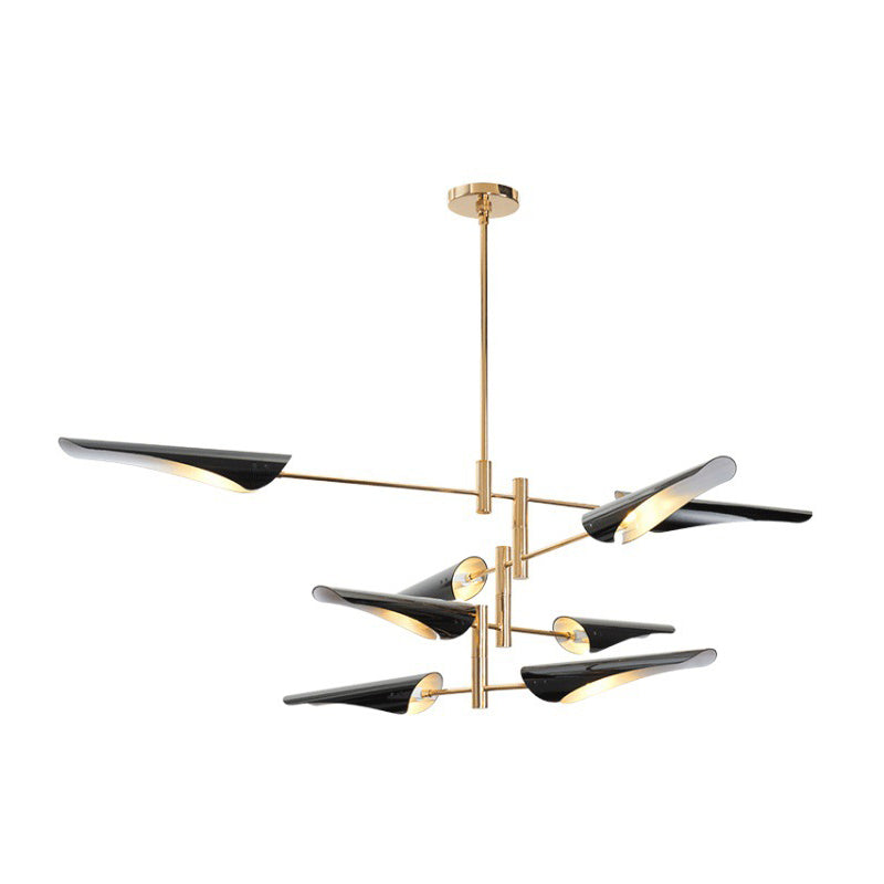 Metallic Burst Chandelier Light Post-Modern Pendant Lighting Fixture for Living Room Clearhalo 'Ceiling Lights' 'Chandeliers' 'Modern Chandeliers' 'Modern' Lighting' 2121379