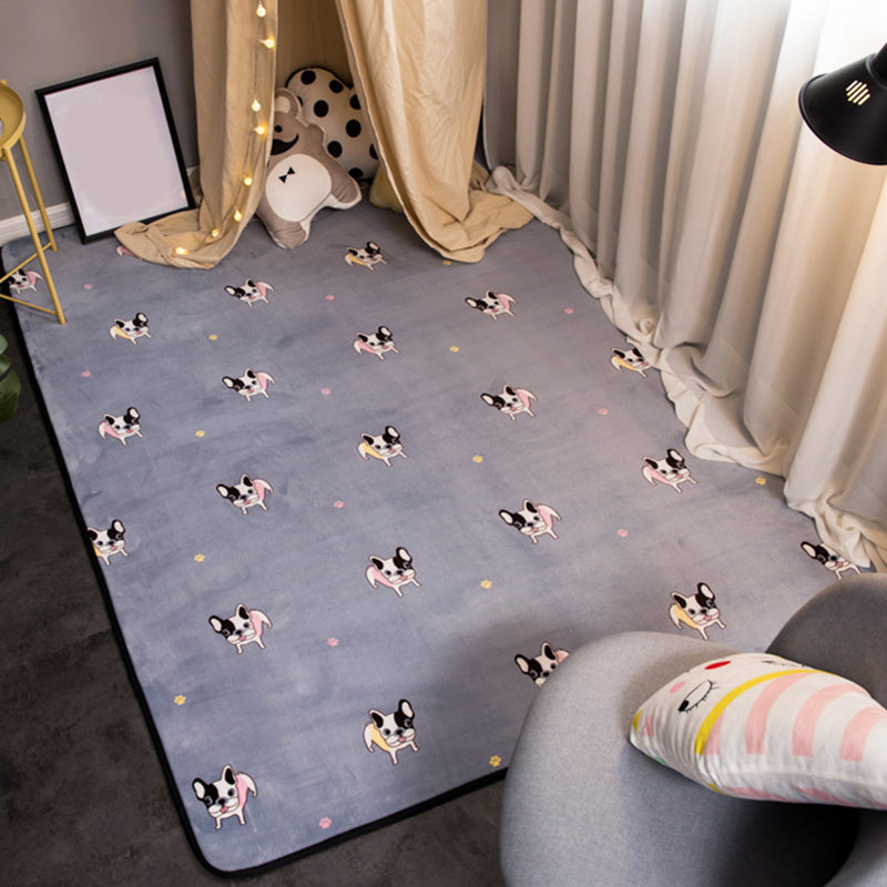Cute Animal Digital Printing Rug Multi Colored Cartoon Rug Synthetics Anti-Slip Backing Machine Washable Stain Resistant Carpet for Playroom Clearhalo 'Area Rug' 'Rug' 2121609