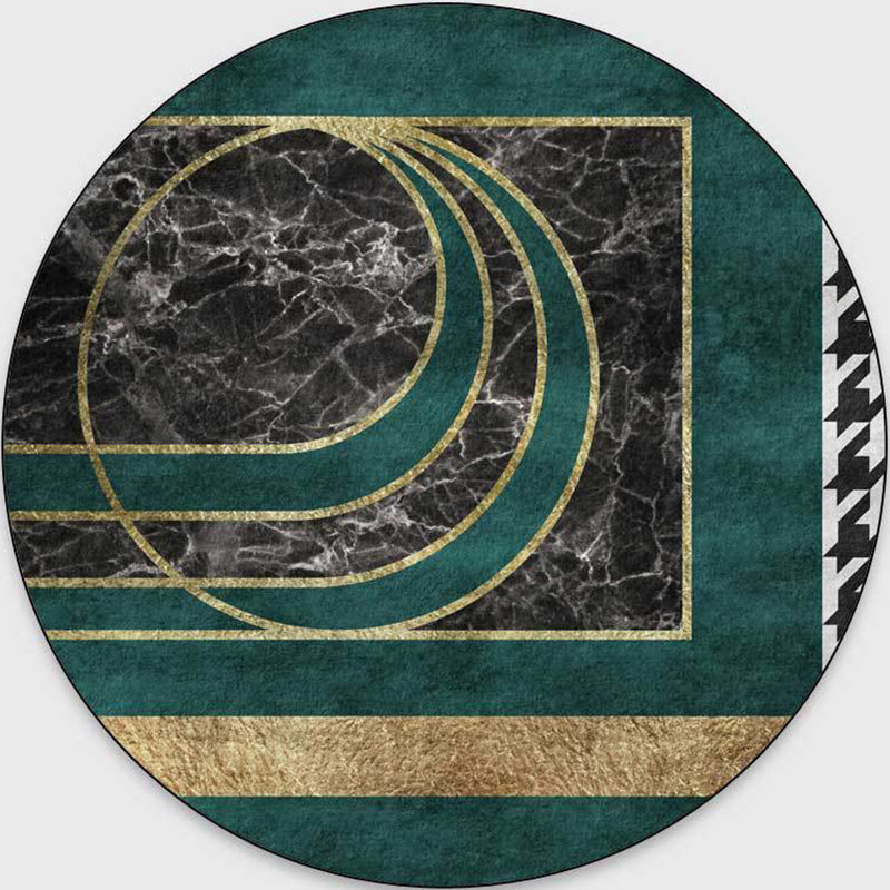 Glam Mid-Century Area Rug Multi Color Marble Look Carpet Pet Friendly Stain Resistant Non-Slip Backing Rug for Living Room Blackish Green Clearhalo 'Area Rug' 'Rug' 2121719