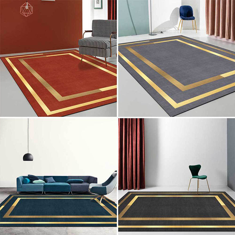 Glam Gold Frame Rug Multicolor Minimalist Carpet Polyester Anti-Slip Pet Friendly Stain Resistant Rug for Room Clearhalo 'Area Rug' 'Rug' 2121734