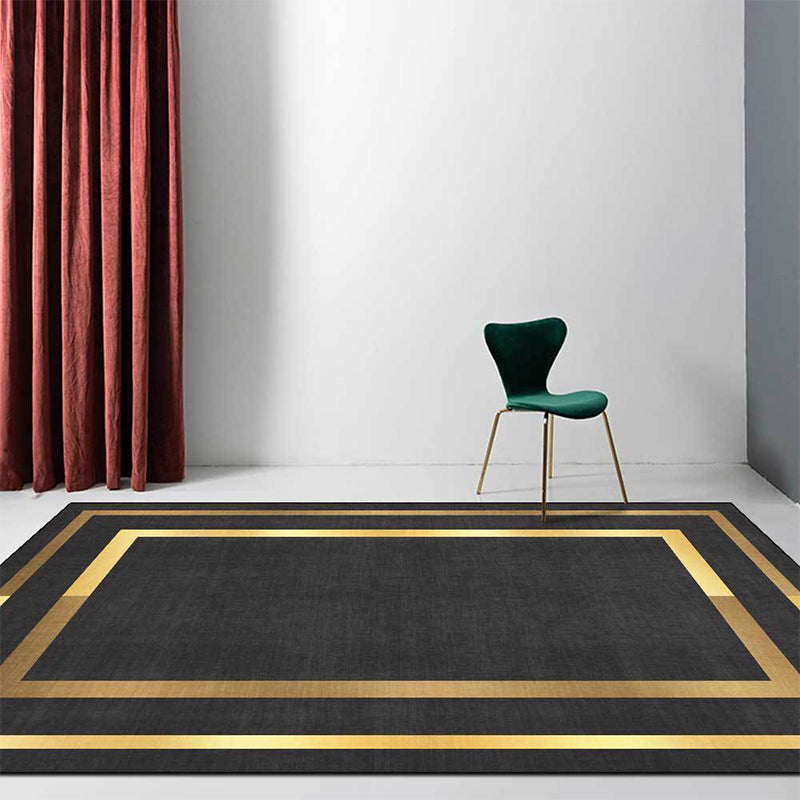 Glam Gold Frame Rug Multicolor Minimalist Carpet Polyester Anti-Slip Pet Friendly Stain Resistant Rug for Room Clearhalo 'Area Rug' 'Rug' 2121735