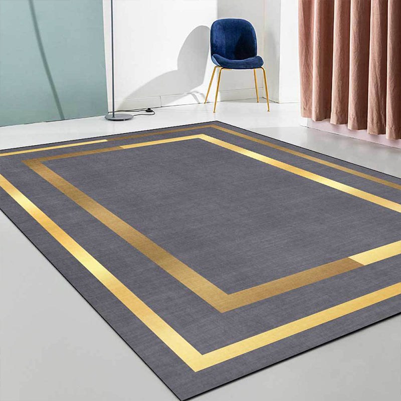 Glam Gold Frame Rug Multicolor Minimalist Carpet Polyester Anti-Slip Pet Friendly Stain Resistant Rug for Room Clearhalo 'Area Rug' 'Rug' 2121736