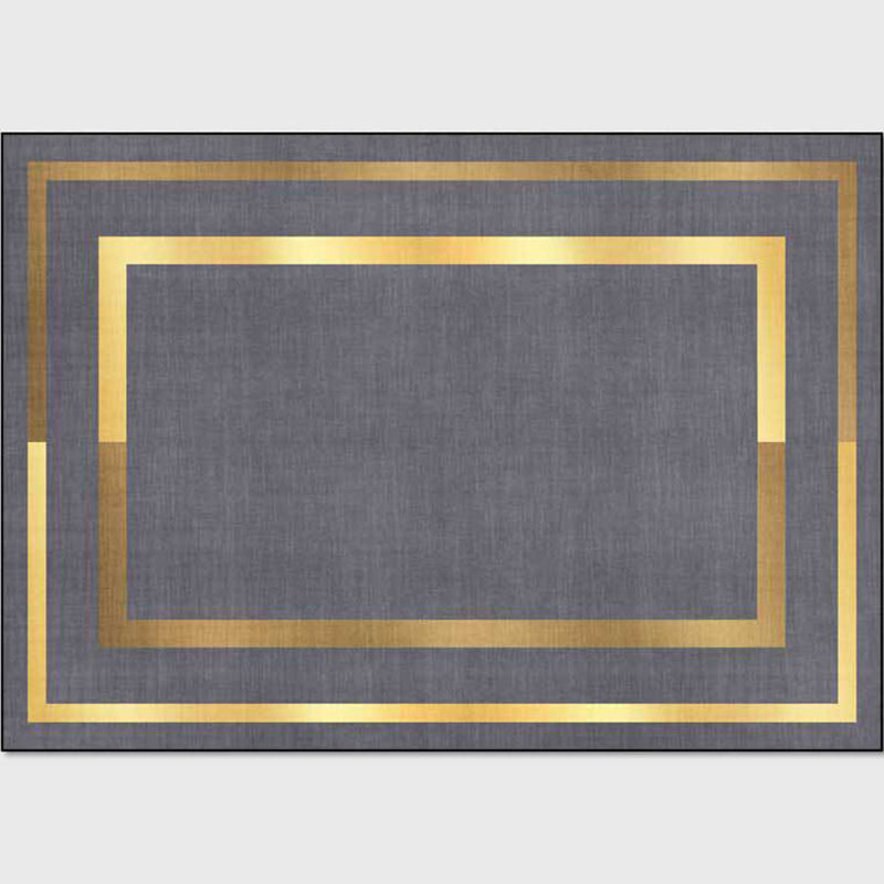 Glam Gold Frame Rug Multicolor Minimalist Carpet Polyester Anti-Slip Pet Friendly Stain Resistant Rug for Room Grey Clearhalo 'Area Rug' 'Rug' 2121738