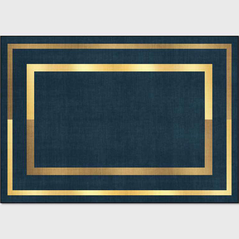 Glam Gold Frame Rug Multicolor Minimalist Carpet Polyester Anti-Slip Pet Friendly Stain Resistant Rug for Room Royal Blue Clearhalo 'Area Rug' 'Rug' 2121740