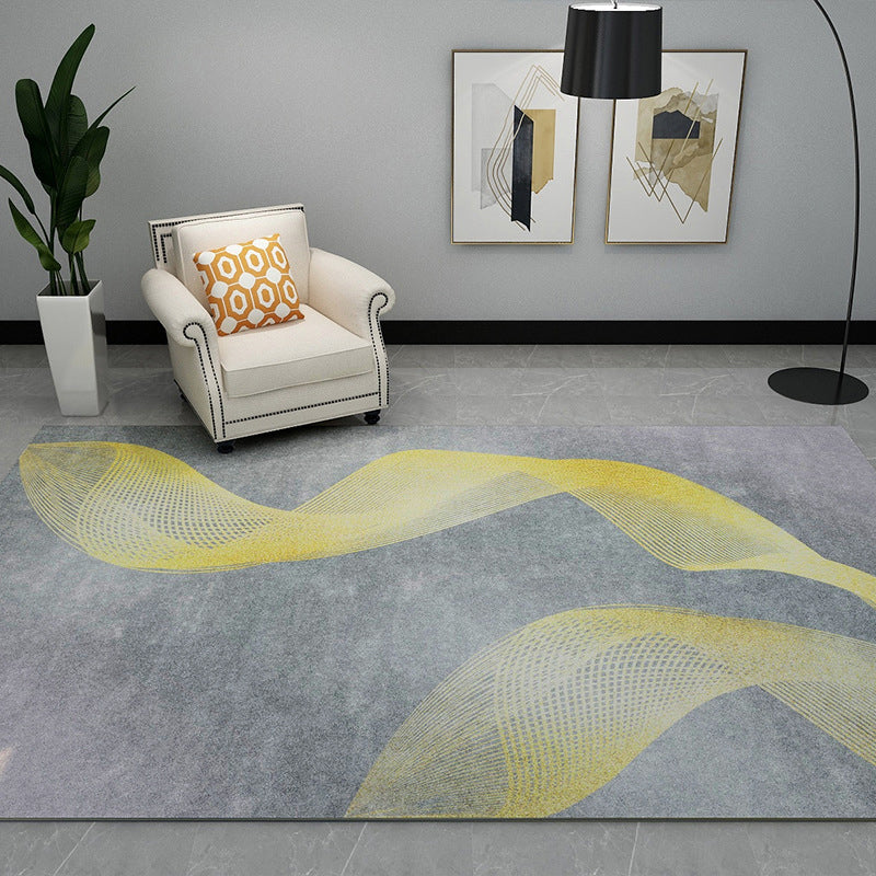 Multi-Color Home Decor Rug Luxe Abstract Carpet Synthetics Machine Washable Anti-Slip Backing Pet Friendly Indoor Rug Light Gray-Yellow Clearhalo 'Area Rug' 'Rug' 2121744