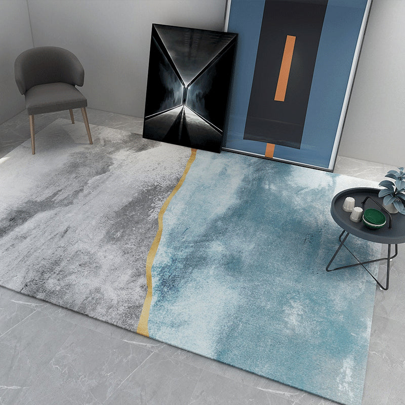 Multi-Color Home Decor Rug Luxe Abstract Carpet Synthetics Machine Washable Anti-Slip Backing Pet Friendly Indoor Rug Blue-Gray Clearhalo 'Area Rug' 'Rug' 2121754