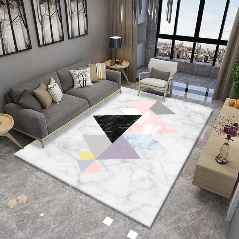 Artistic Multicolor Geometric Rug Polypropylene Simplicity Rug Stain Resistant Pet Friendly Non-Slip Carpet for Living Room Black-Pink Clearhalo 'Area Rug' 'Rug' 2121771