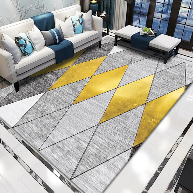 Artistic Multicolor Geometric Rug Polypropylene Simplicity Rug Stain Resistant Pet Friendly Non-Slip Carpet for Living Room Golden Clearhalo 'Area Rug' 'Rug' 2121774