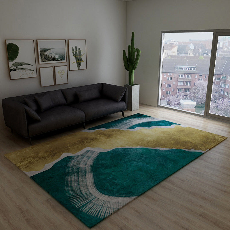 Blackish Green Vintage Rug Polyester Abstract Geometric Rug Machine Washable Anti-Slip Pet Friendly Carpet for Great Room Green Design 4 Clearhalo 'Area Rug' 'Rug' 2121790