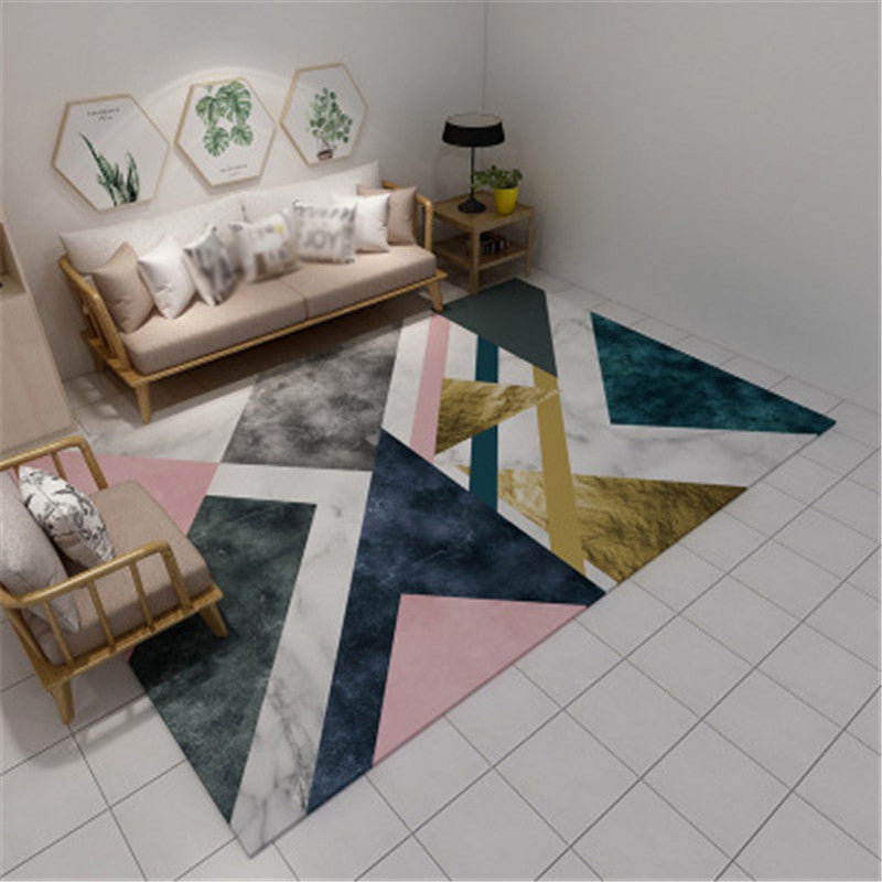 Modern Geometric Colorblock Rug Multi Colored Polypropylene Carpet Stain Resistant Anti-Slip Washable Rug for Room Green-Pink Clearhalo 'Area Rug' 'Rug' 2121901