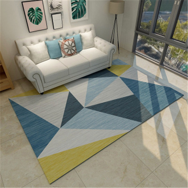 Modern Geometric Colorblock Rug Multi Colored Polypropylene Carpet Stain Resistant Anti-Slip Washable Rug for Room Light Blue-Yellow Clearhalo 'Area Rug' 'Rug' 2121904