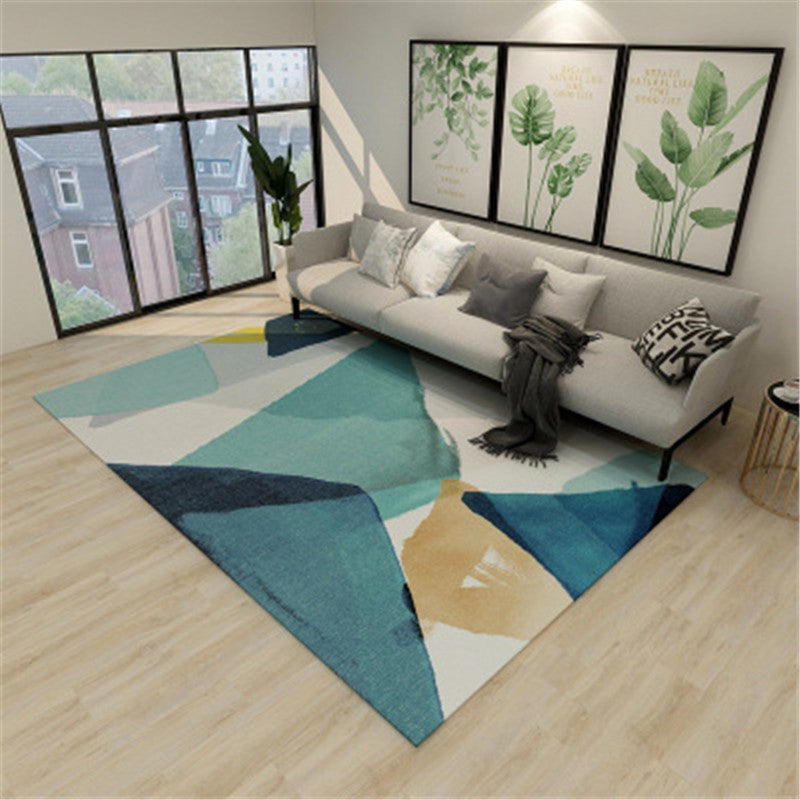 Modern Geometric Colorblock Rug Multi Colored Polypropylene Carpet Stain Resistant Anti-Slip Washable Rug for Room Dark Blue-White Clearhalo 'Area Rug' 'Rug' 2121921