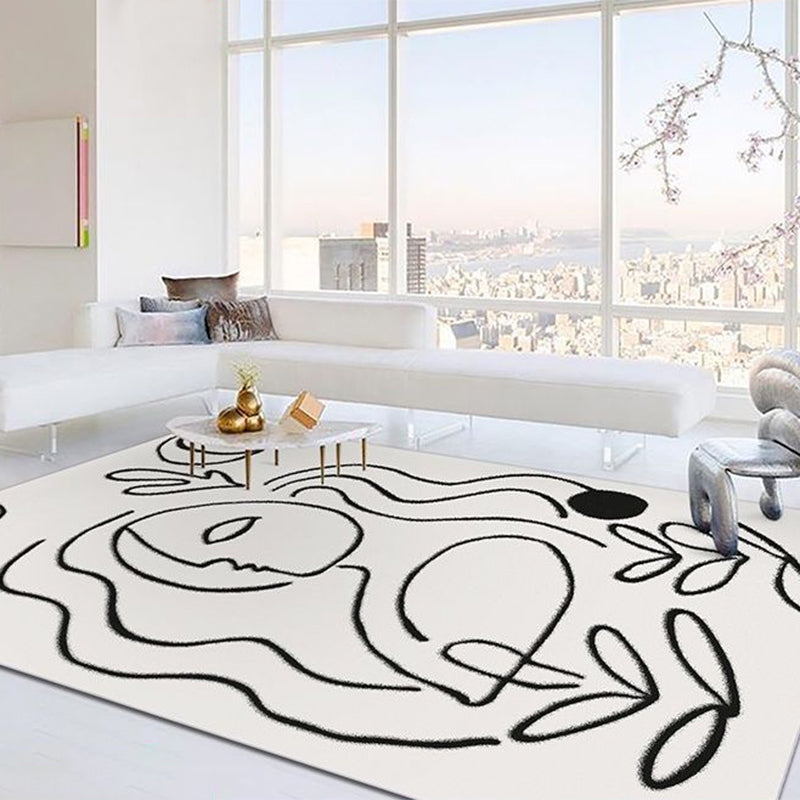 Simple Line Art Rug Multi Color Nordic Style Carpet Synthetics Pet Friendly Machine Washable Anti-Slip Rug for Living Room Clearhalo 'Area Rug' 'Rug' 2121934