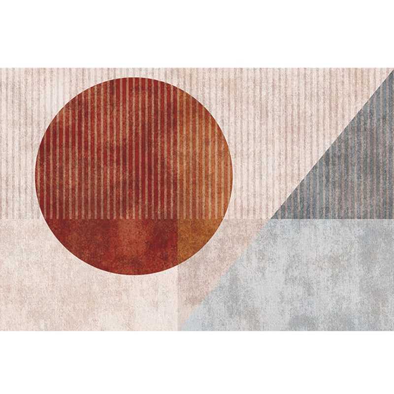 Mid-Century Living Room Rug Multi Color Architecture Colorblock Rug Polyester Pet Friendly Anti-Slip Washable Indoor Rug Brown Clearhalo 'Area Rug' 'Rug' 2121962