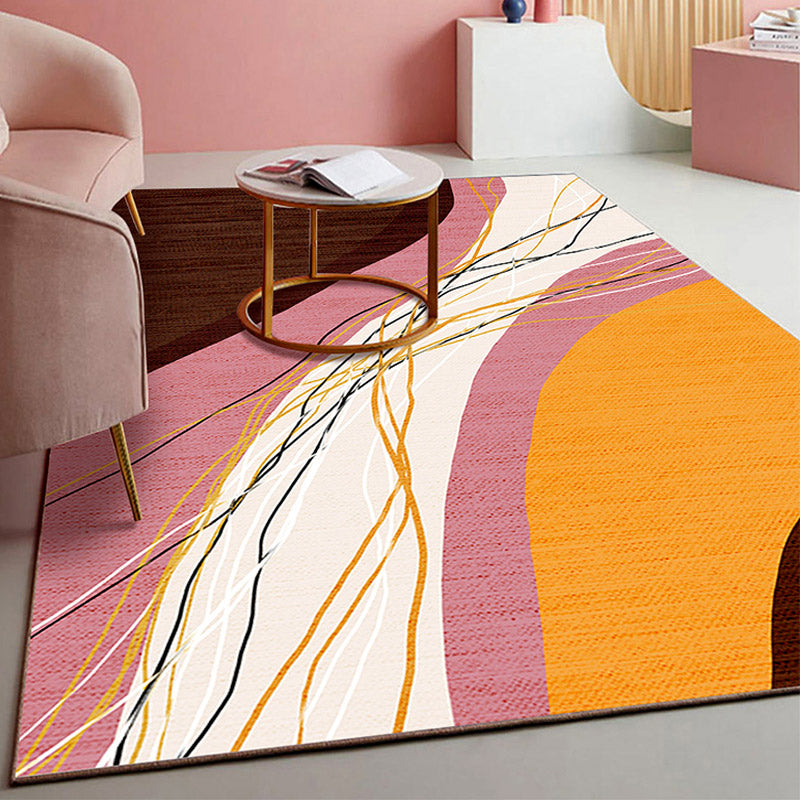 Fancy Colorblock Pattern Rug Multi Color Nordic Carpet Polypropylene Pet Friendly Washable Non-Slip Backing Rug for Girls Bedroom Clearhalo 'Area Rug' 'Rug' 2121981