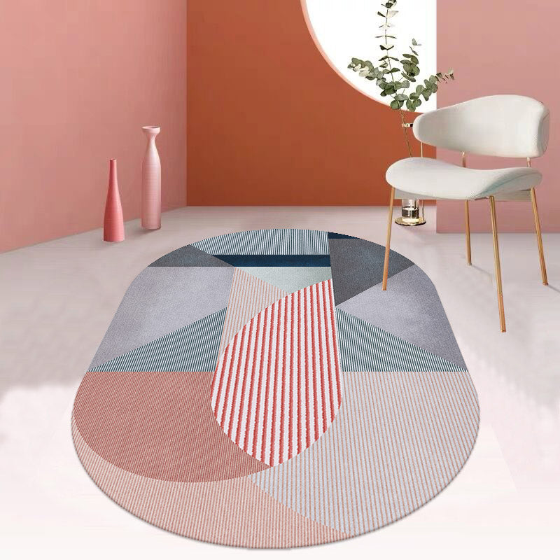Decorative Multi Color Postmodern Rug Polypropylene Colorblock with Line Art Rug Stain Resistant Machine Wash Anti-Slip Carpet for Room Khaki Clearhalo 'Area Rug' 'Rug' 2122042
