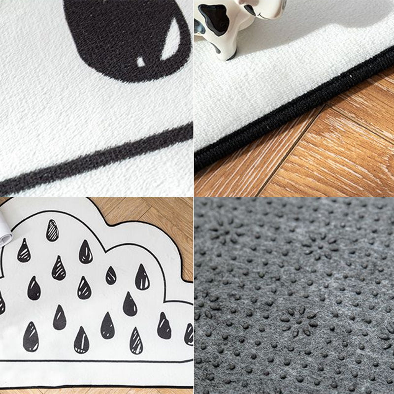 Novelty Kids Area Rug Multi Color Raindrop Cloud-Shaped Rug Anti-Slip Backing Washable Pet Friendly Carpet for Bedroom Clearhalo 'Area Rug' 'Rug' 2122983