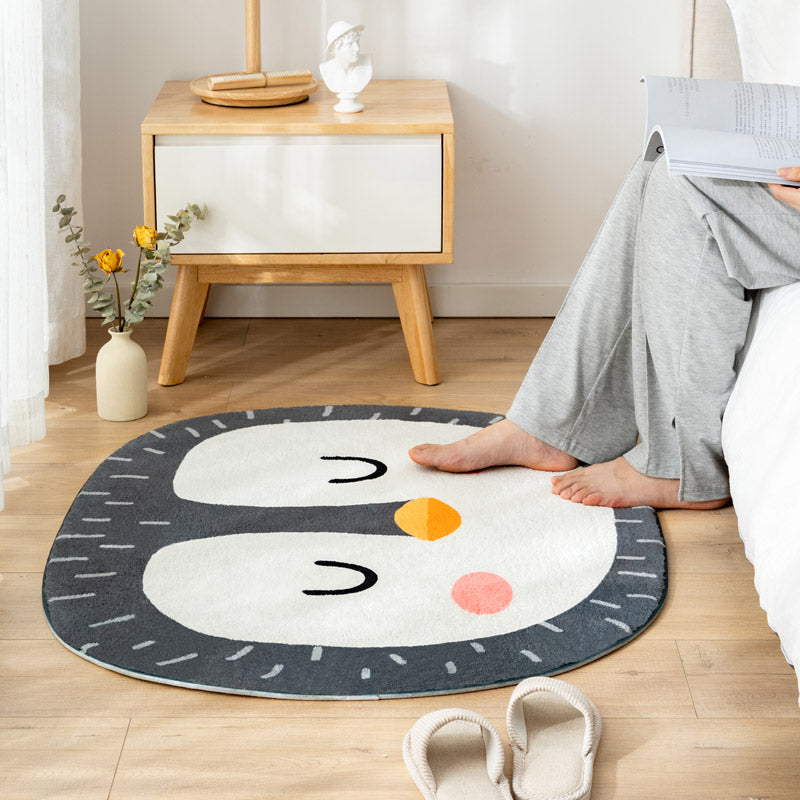 Multi Color Nursery Rug Cartoon Animal Head Pattern Rug Polyester Non-Slip Backing Stain Resistant Machine Washable Rug Clearhalo 'Area Rug' 'Rug' 2122994