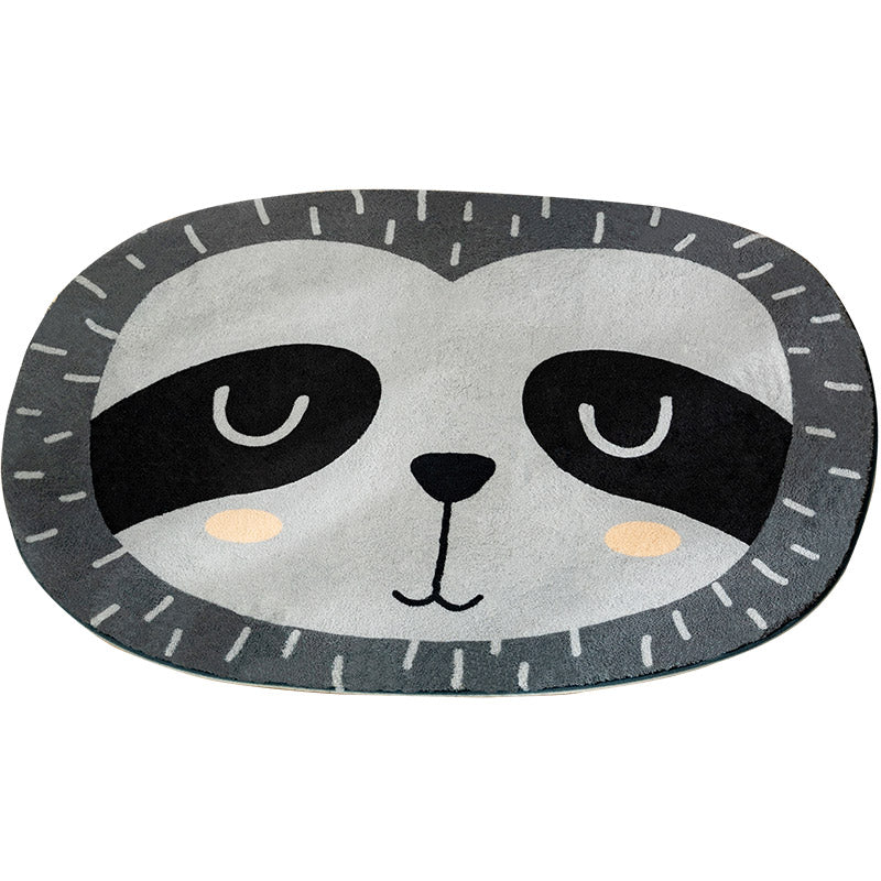 Multi Color Nursery Rug Cartoon Animal Head Pattern Rug Polyester Non-Slip Backing Stain Resistant Machine Washable Rug Clearhalo 'Area Rug' 'Rug' 2122995