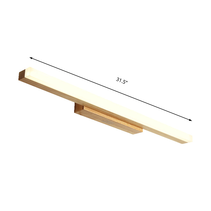 Wood Linear Vanity Lamp Modernist Led 16