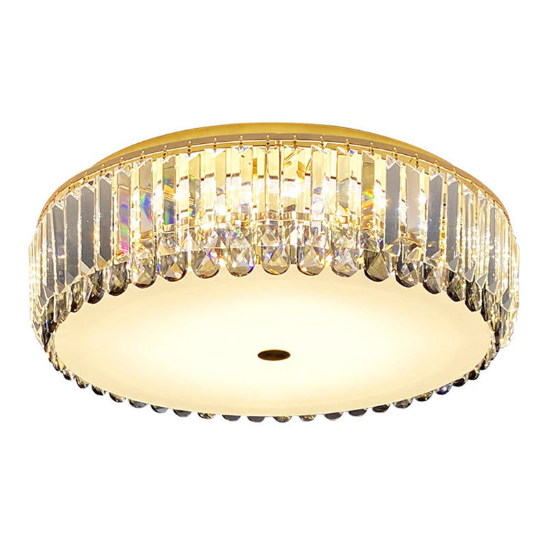 K9 Crystal Round LED Flush Light Artistic Gold Flush Ceiling Light Fixture for Living Room Clearhalo 'Ceiling Lights' 'Close To Ceiling Lights' 'Close to ceiling' 'Flush mount' Lighting' 2136151