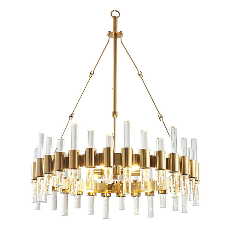 Loop Shaped Chandelier Pendant Light Post-Modern Crystal Rod Gold Hanging Lighting Clearhalo 'Ceiling Lights' 'Chandeliers' 'Modern Chandeliers' 'Modern' Lighting' 2136346