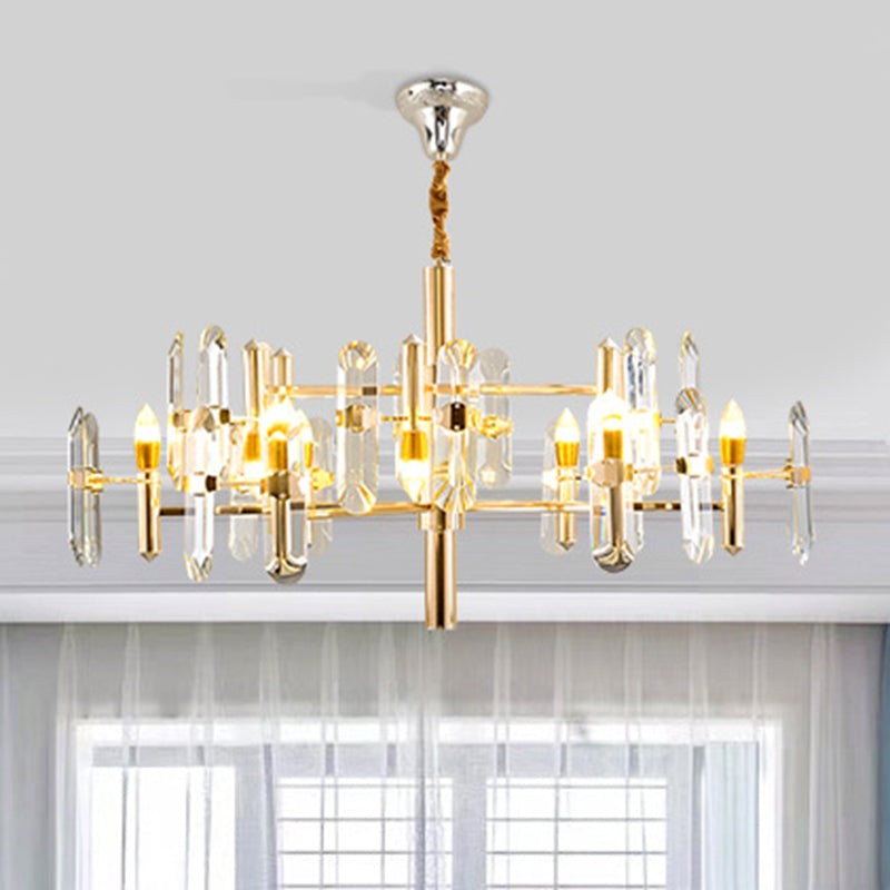 Sputnik Suspension Light Artistic Clear K9 Crystal Living Room Chandelier Light in Gold 12 Gold Clearhalo 'Ceiling Lights' 'Chandeliers' 'Modern Chandeliers' 'Modern' Lighting' 2136616